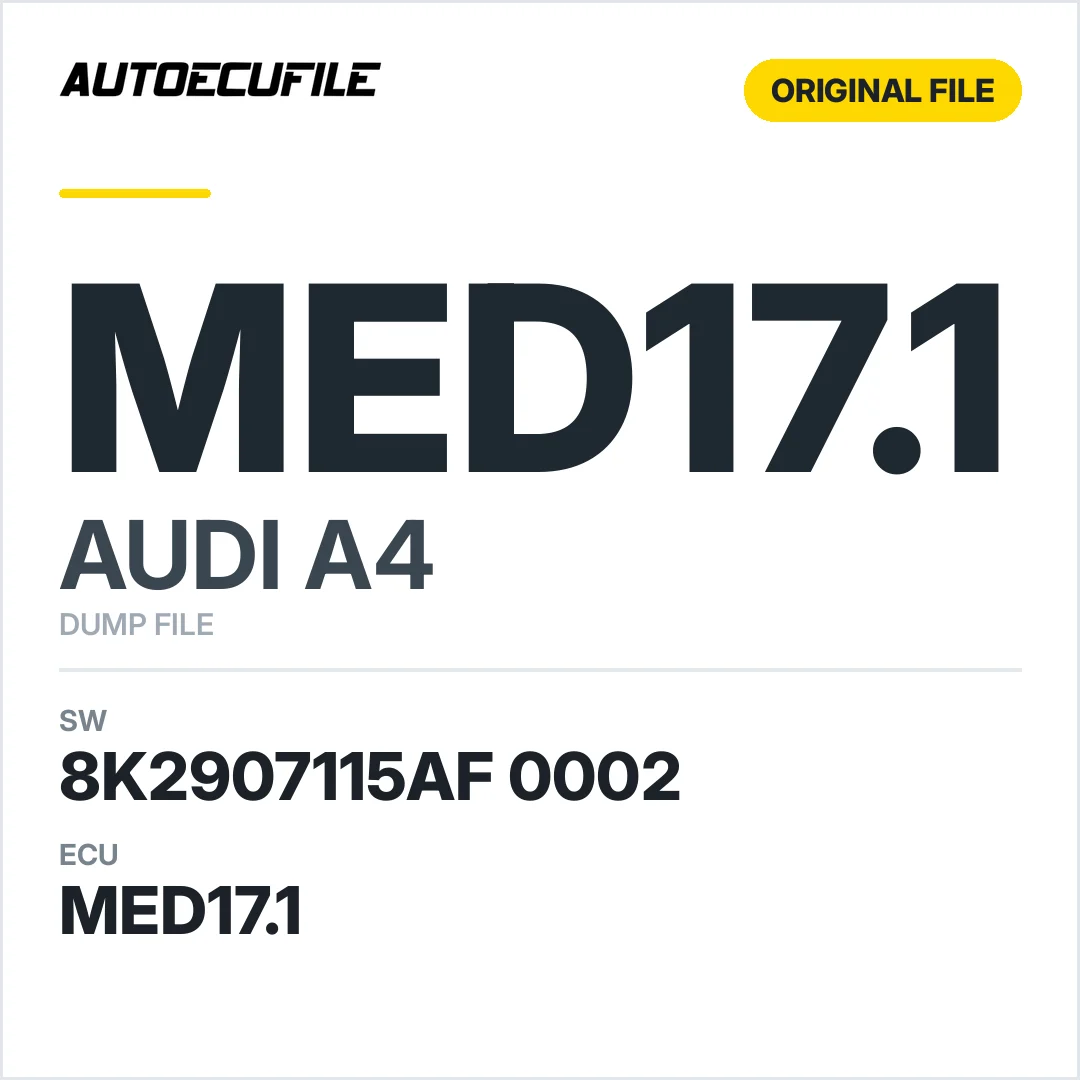 AUDI A4 MED17.1 8K2907115AF 0002 1037512972 DUMP
