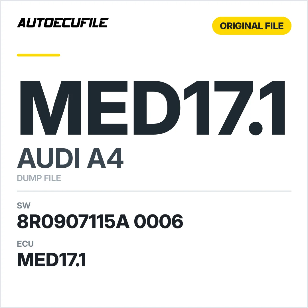 AUDI A4 MED17.1 8R0907115A 0006 1037505608 DUMP