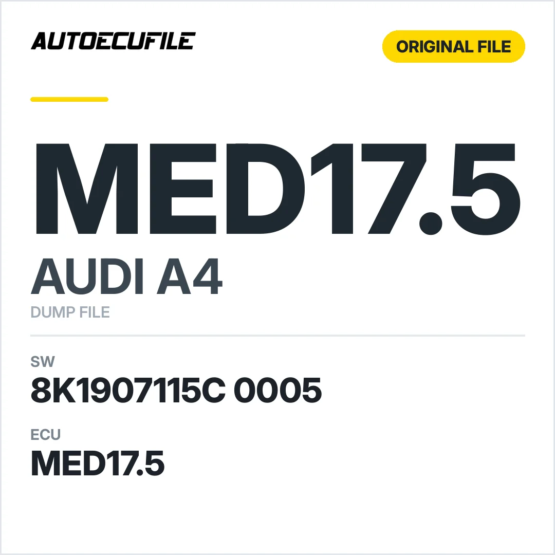 AUDI A4 MED17.5 8K1907115C 0005 1037512928 DUMP
