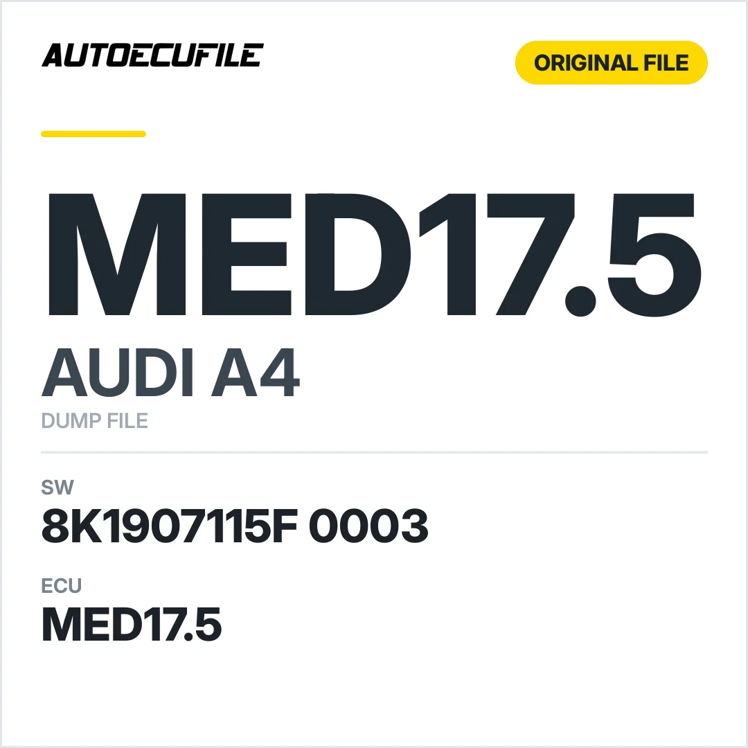 AUDI A4 MED17.5 8K1907115F 0003 1037503669 DUMP