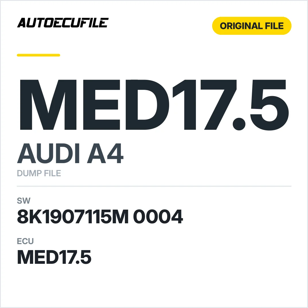 AUDI A4 MED17.5 8K1907115M 0004 1037512948 DUMP