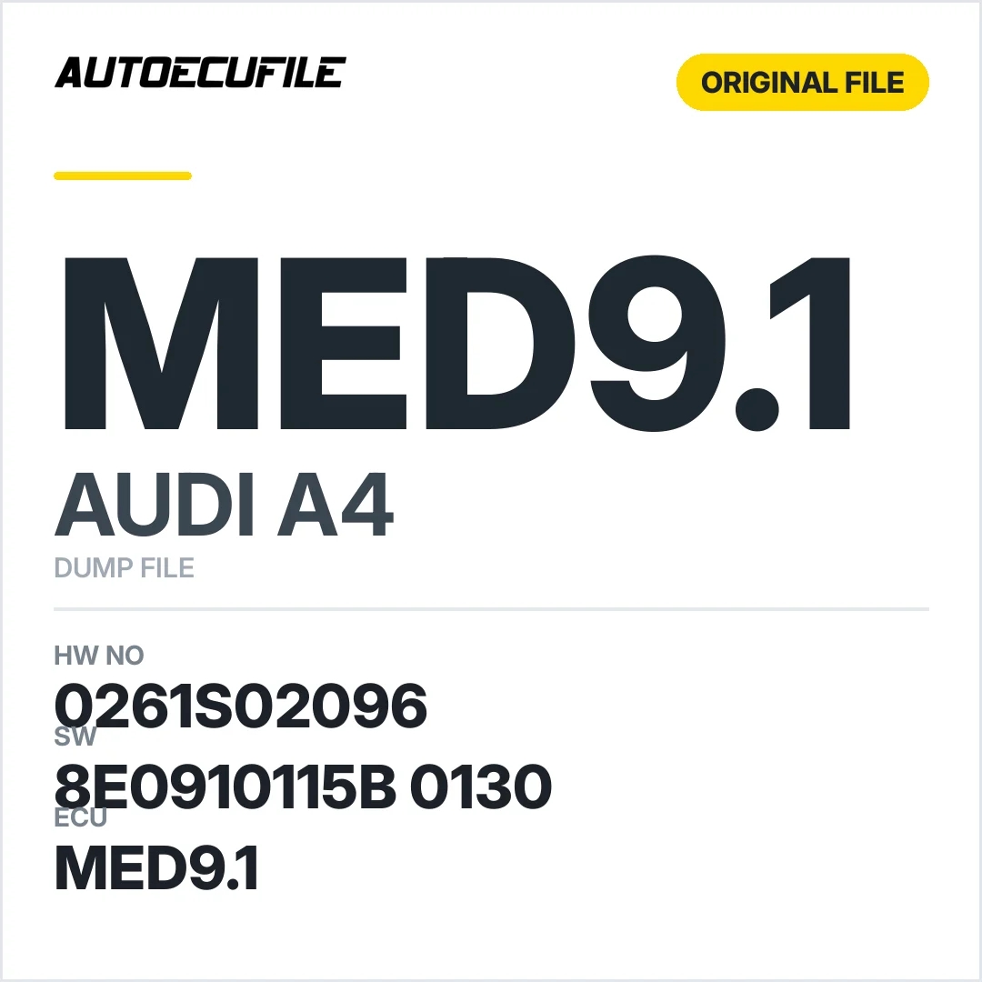AUDI A4 MED9.1 0261S02096 8E0910115B  0130 DUMP