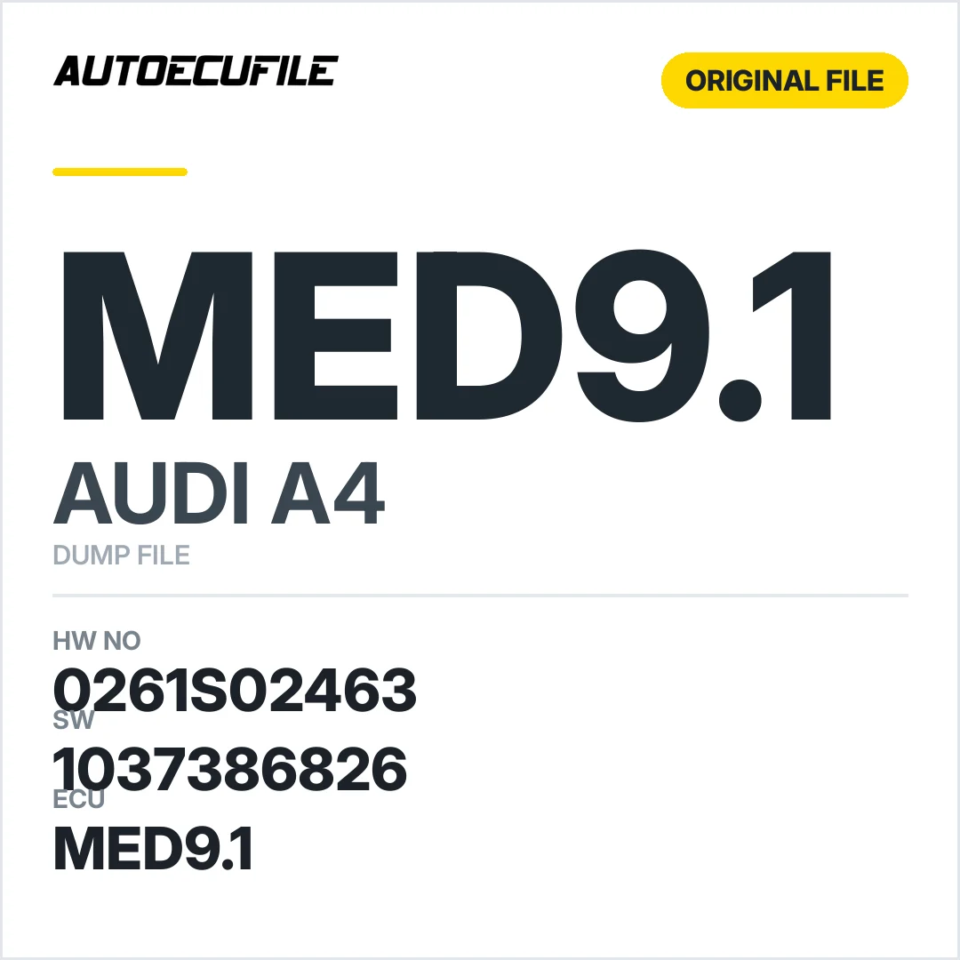 AUDI A4 MED9.1 2910151484 0261S02463 1037386826 DUMP
