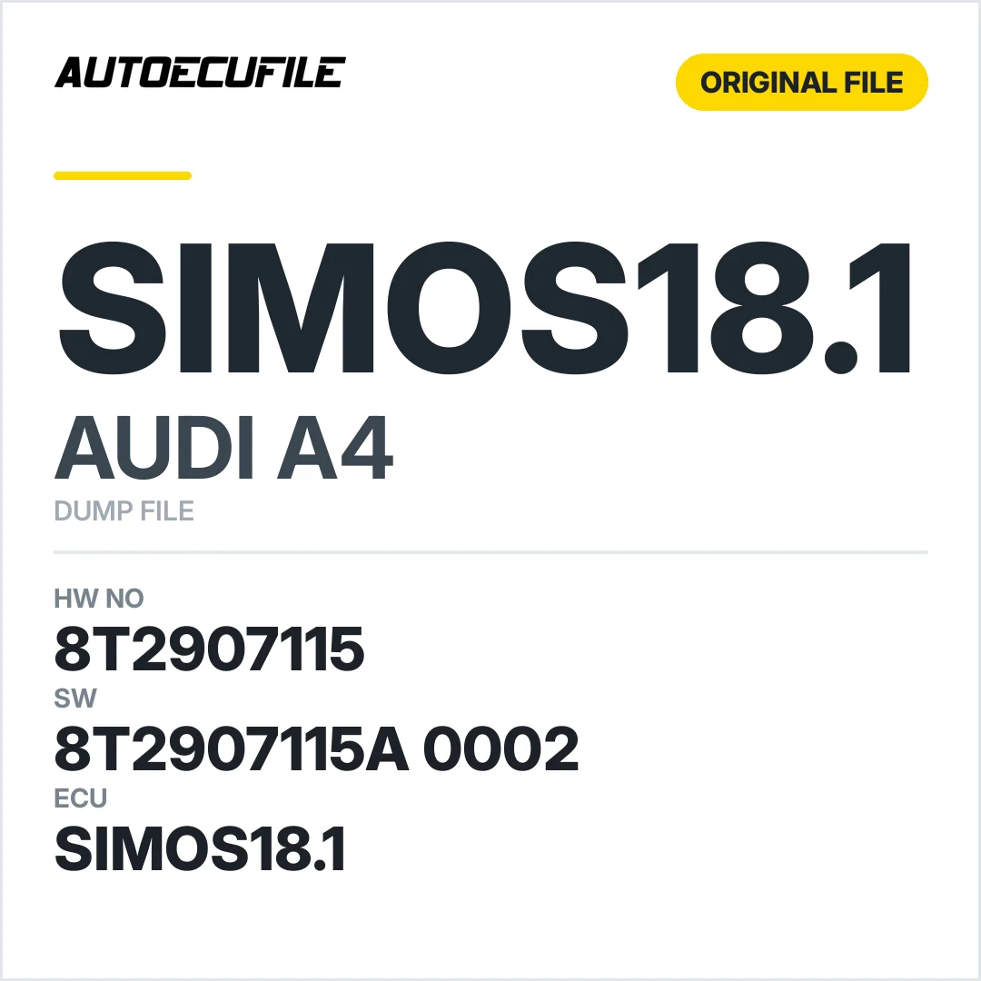 AUDI A4 SIMOS 18.1 8T2907115 8T2907115A   0002 DUMP