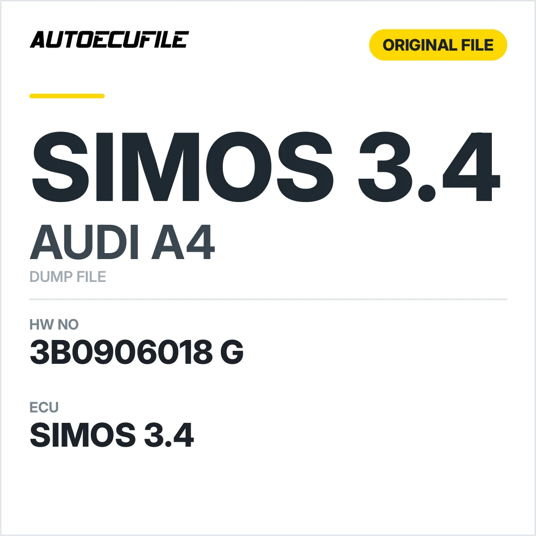 AUDI A4 SIMOS 3.4 3B0906018 G 5WP4 0072 DUMP