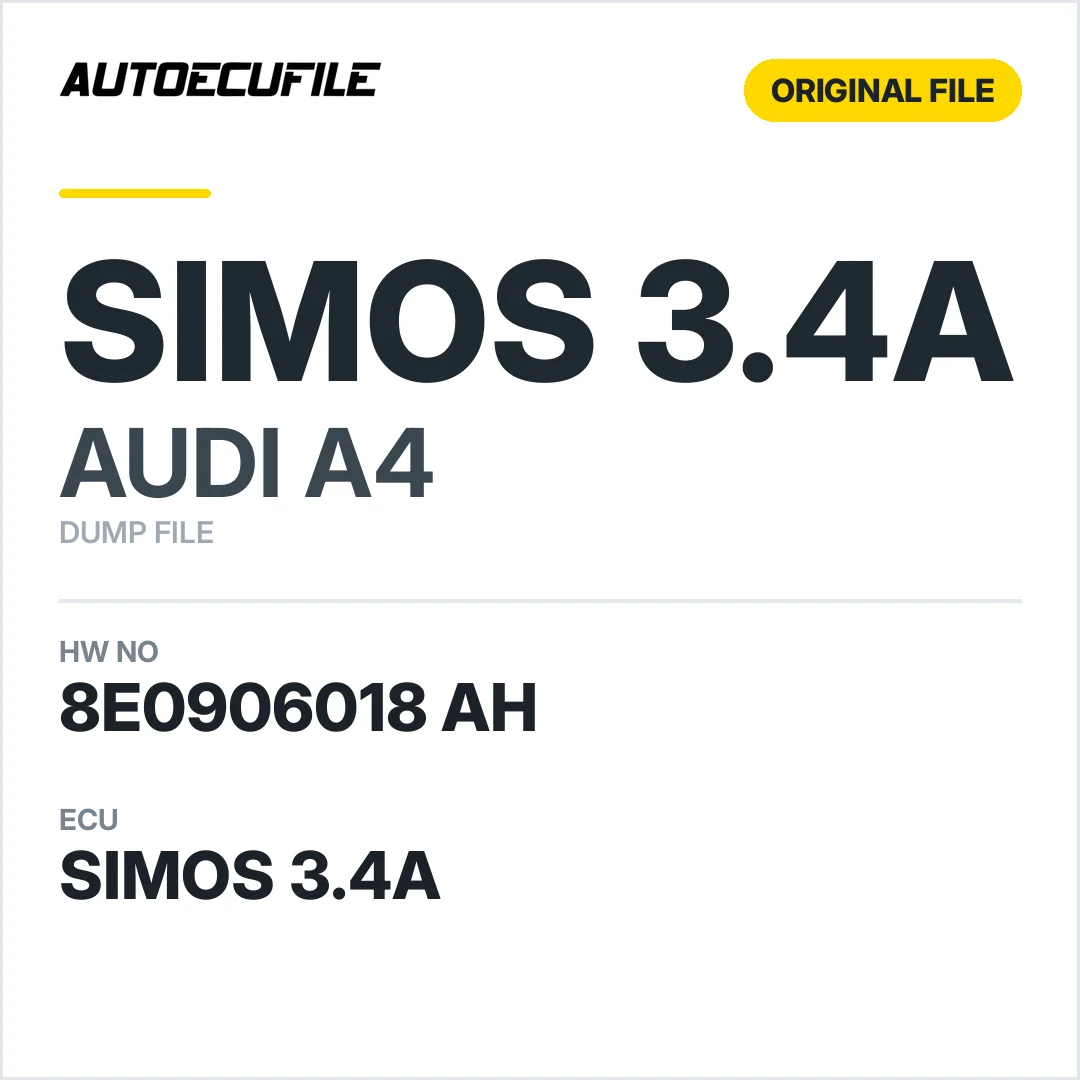 AUDI A4 SIMOS 3.4A 8E0906018 AH 5WP40170 DUMP