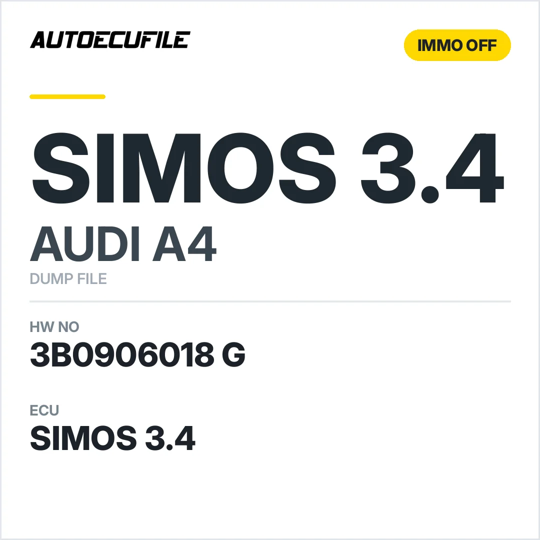 AUDI A4 SIMOS3.4 3B0906018 G 5WP4 0072 IMMO OFF DUMP