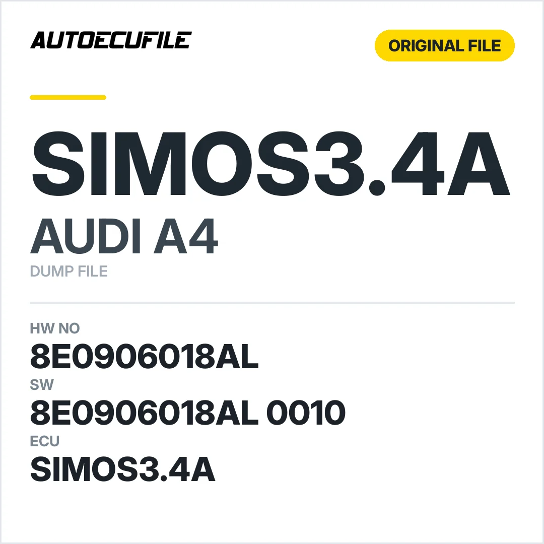AUDI A4 SIMOS3.4A 8E0906018AL 8E0906018AL 0010 DUMP