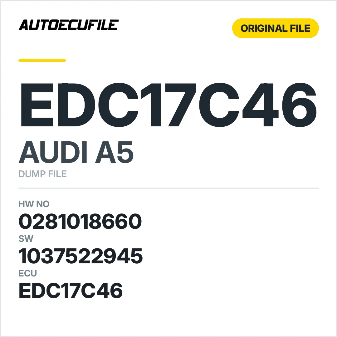 AUDI A5 EDC17C46 0281018660 03L906018KL 3112 1037522945 DUMP