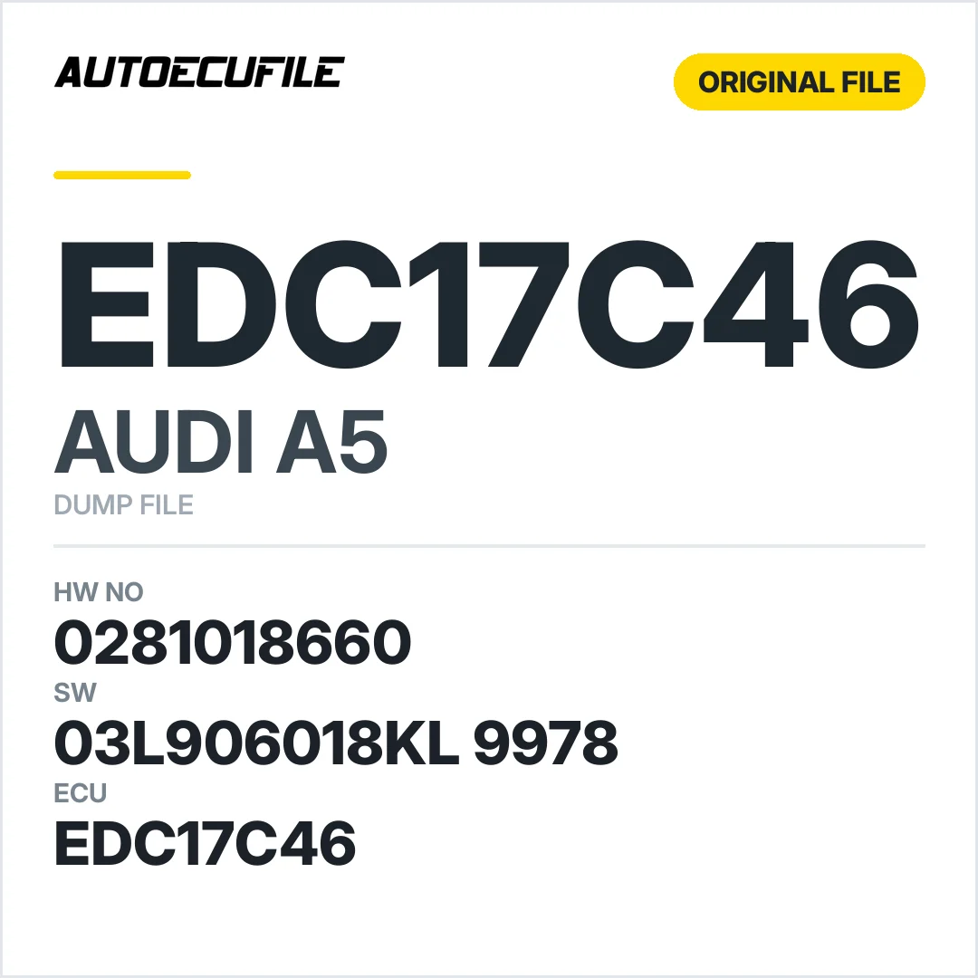 AUDI A5 EDC17C46 0281018660 03L906018KL  9978 1037522945 DUMP
