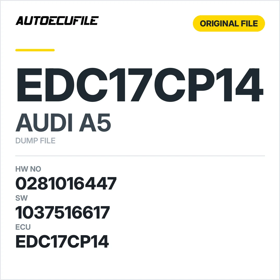 AUDI A5 EDC17CP14 0281016447 1037516617 DUMP