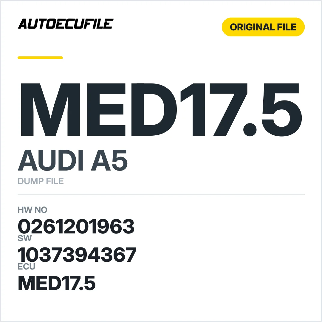 AUDI A5 MED17.5 8T0907115A 0261201963 1037394367 DUMP