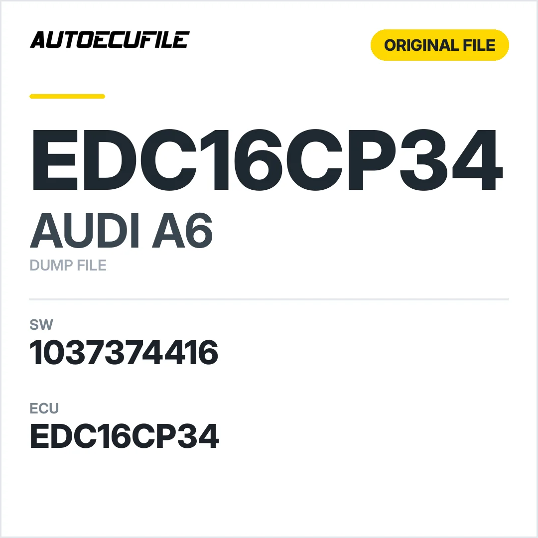 AUDI  A6 EDC16CP34  4F0907401B 1037374416 DUMP