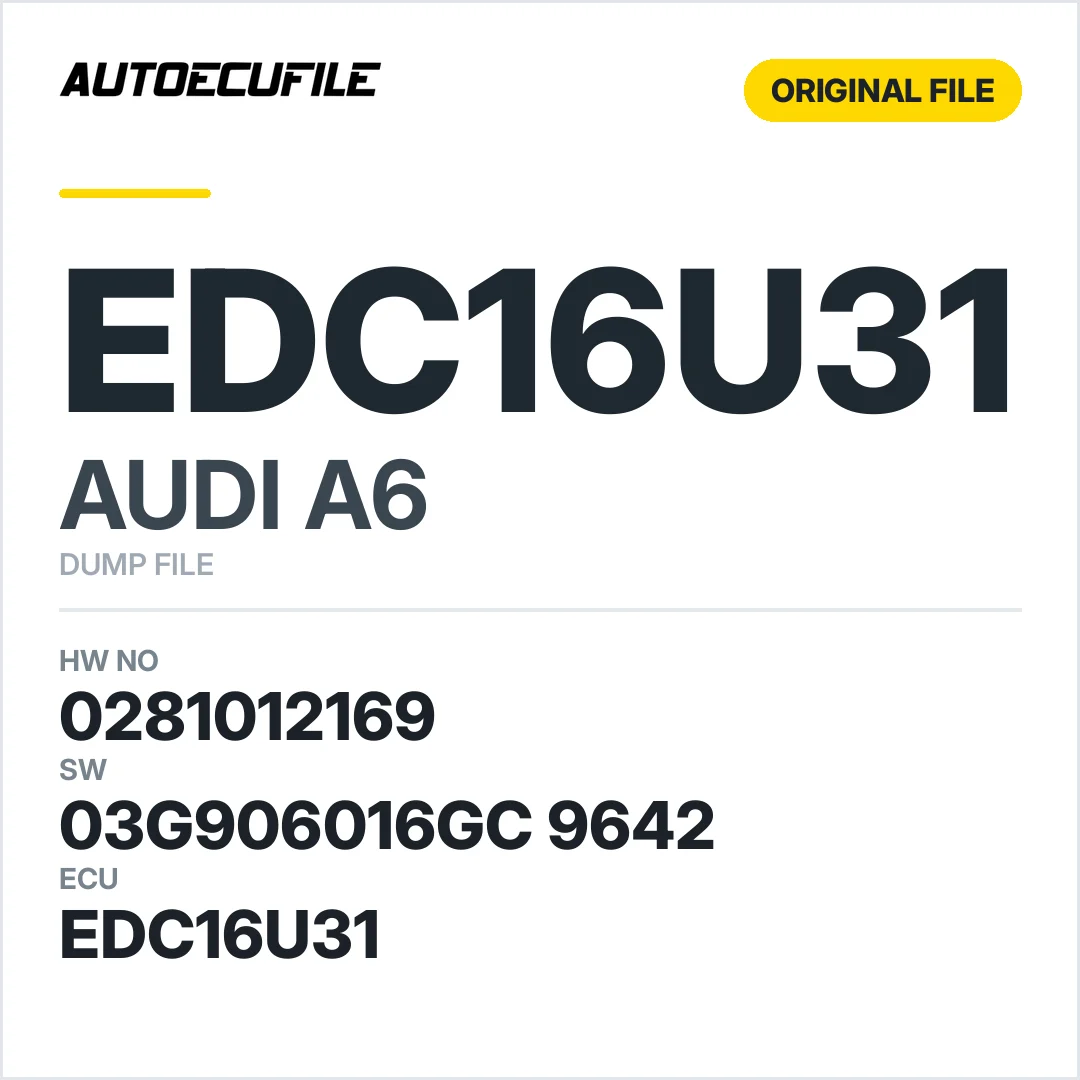 AUDI A6 EDC16U31 0281012169 03G906016GC 9642 1037383797 DUMP