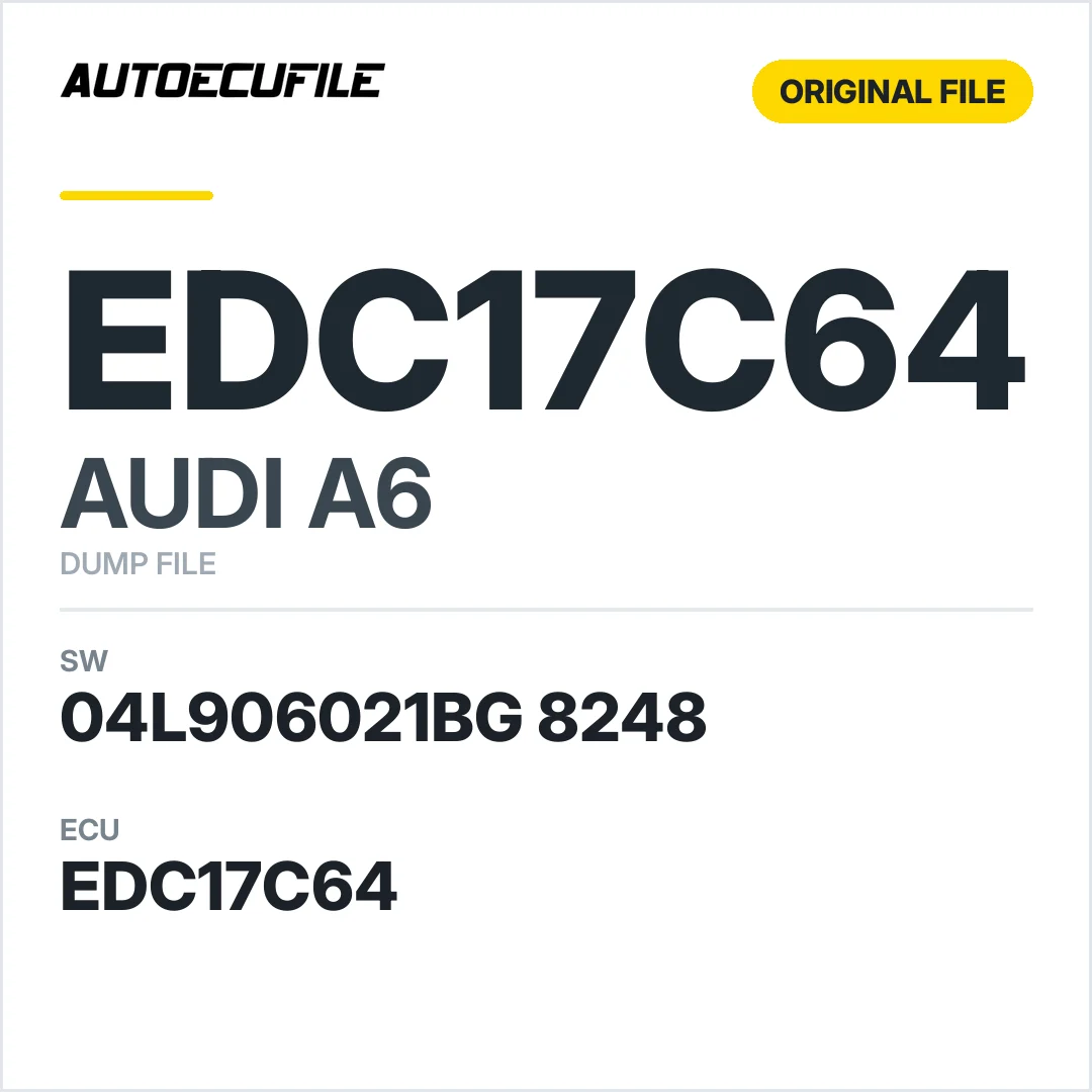 AUDI A6 EDC17C64 04L906021BG 8248 1037548925 DUMP