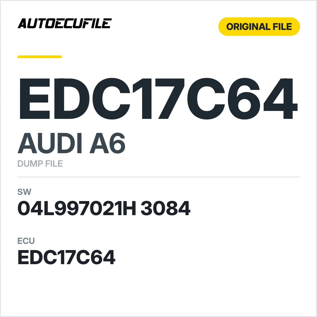 AUDI A6 EDC17C64 04L997021H 3084 10SW010639 DUMP