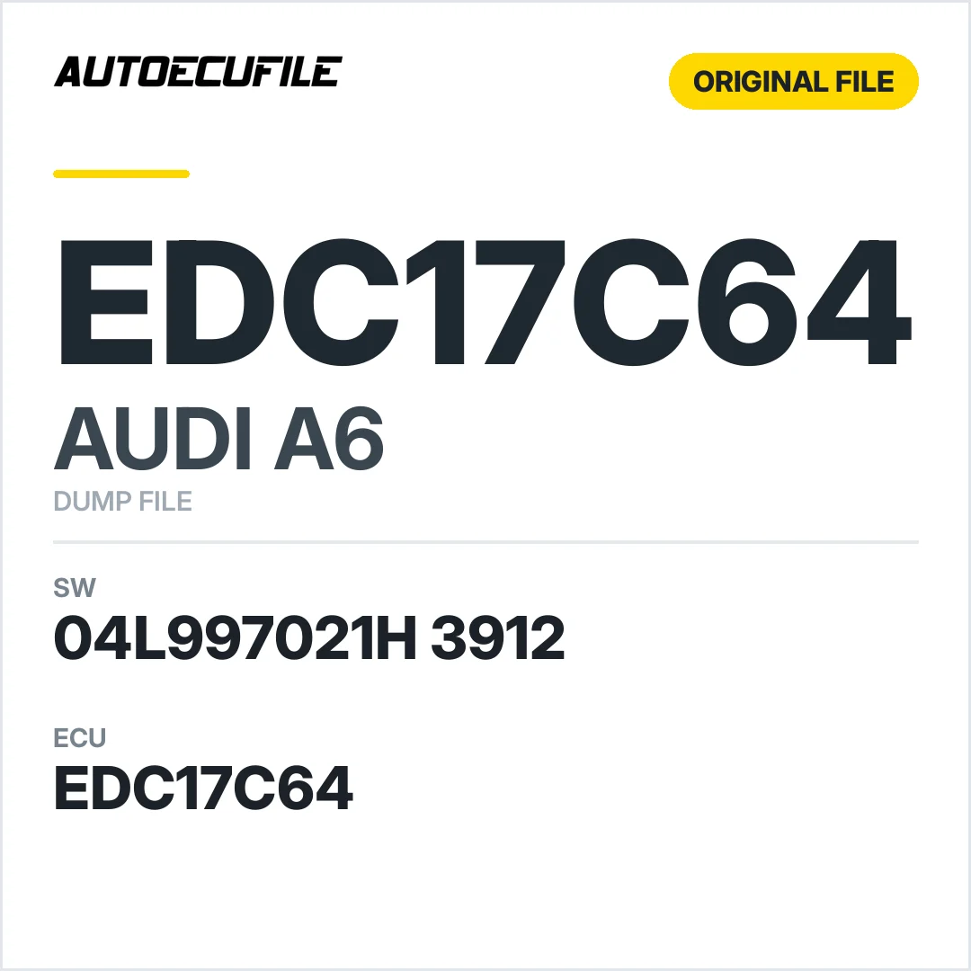 AUDI A6 EDC17C64 04L997021H 3912 10SW013729 DUMP