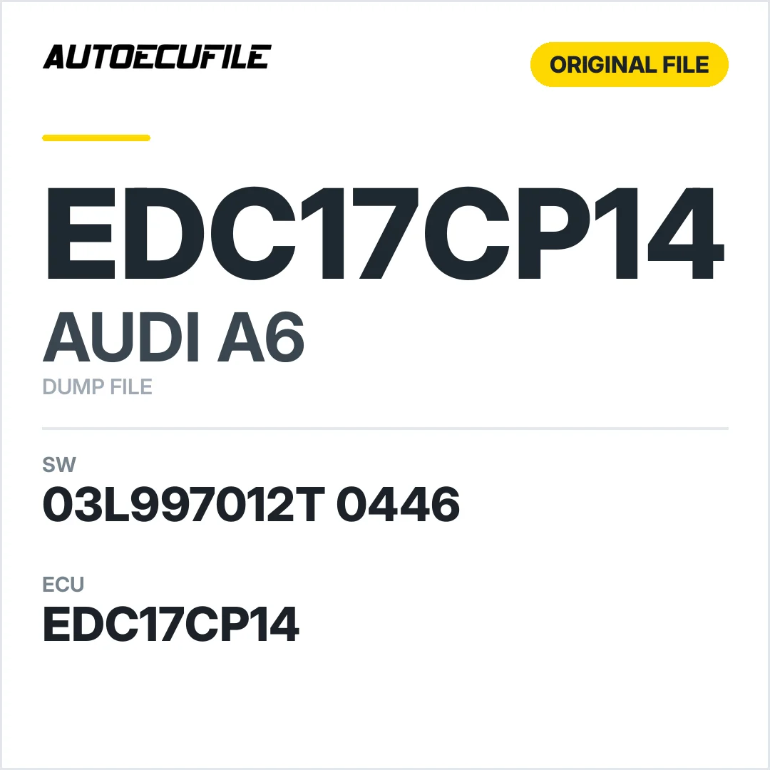 AUDI A6 EDC17CP14 03L997012T 0446 1037521012 DUMP