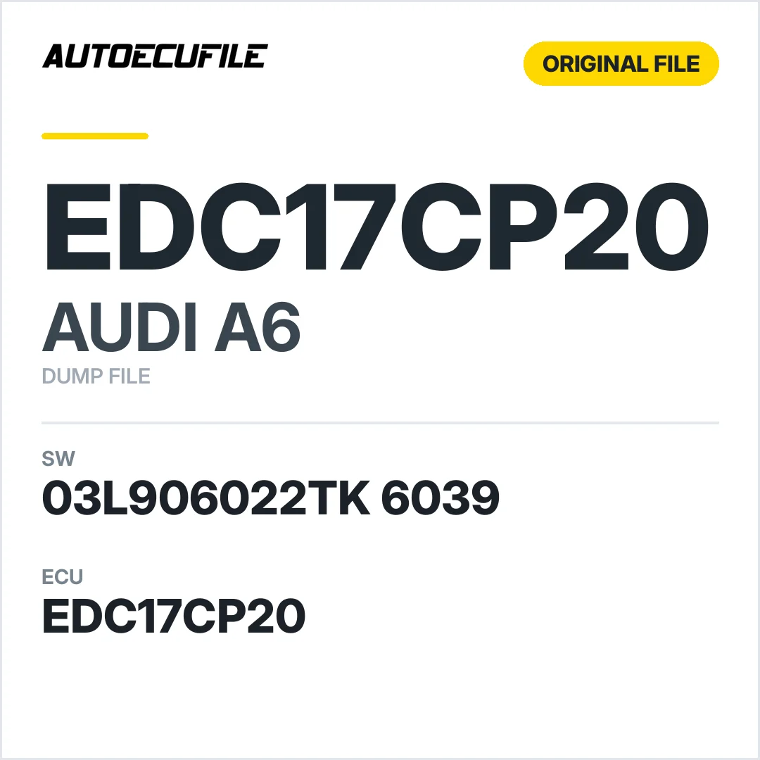 AUDI A6 EDC17CP20 03L906022TK 6039 1037505953 DUMP