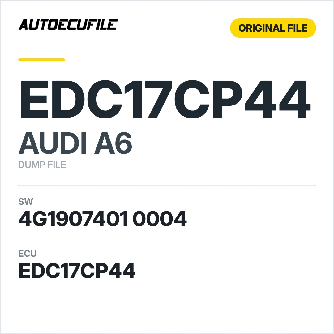 AUDI A6 EDC17CP44 4G1907401 0004 10SW001471 DUMP