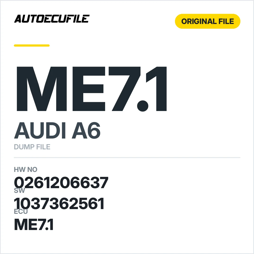 AUDI  A6 ME7.1 0261206637 1037362561 DUMP