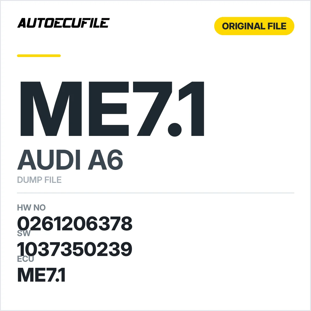 AUDI A6 ME7.1 4B0907551F 0261206378 1037350239 DUMP