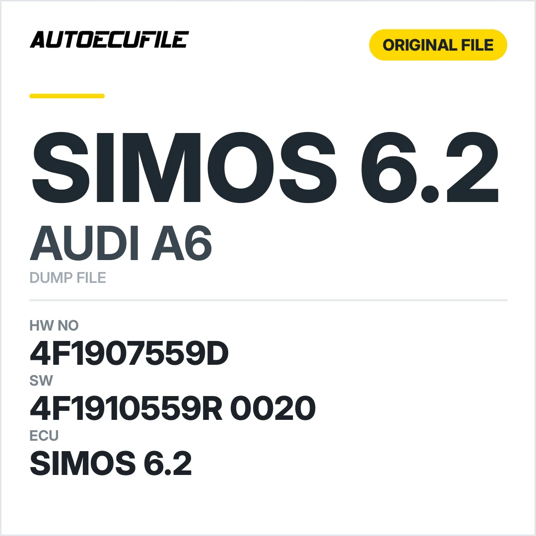 AUDI A6 SIMOS6.2 4F1907559D 4F1910559R 0020 DUMP