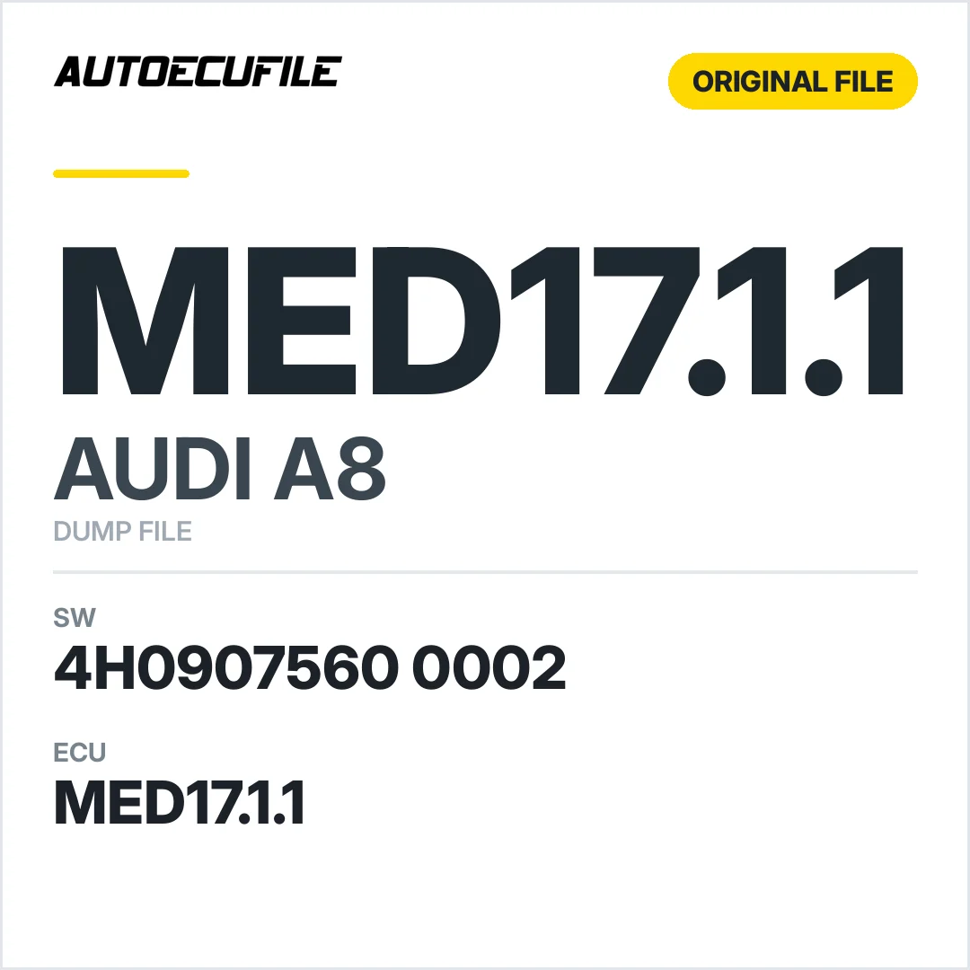 AUDI A8 MED17.1.1 4H0907560 0002 1037505065 DUMP