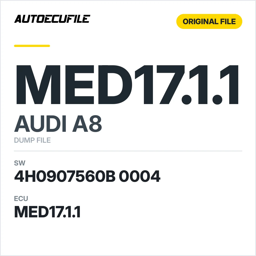 AUDI A8 MED17.1.1 4H0907560B 0004 1037527973 DUMP