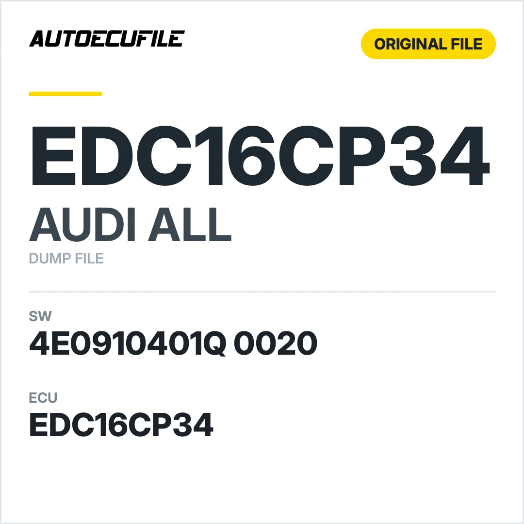 AUDI EDC16CP34 4E0910401Q 0020 1037375254 DUMP