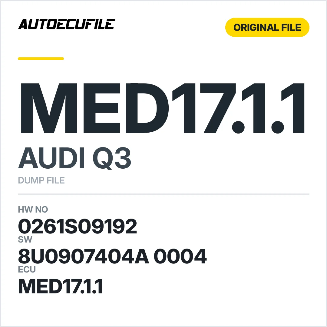 AUDI Q3 MED17.1.1 8U0907404A 0004 1037540398 DUMP