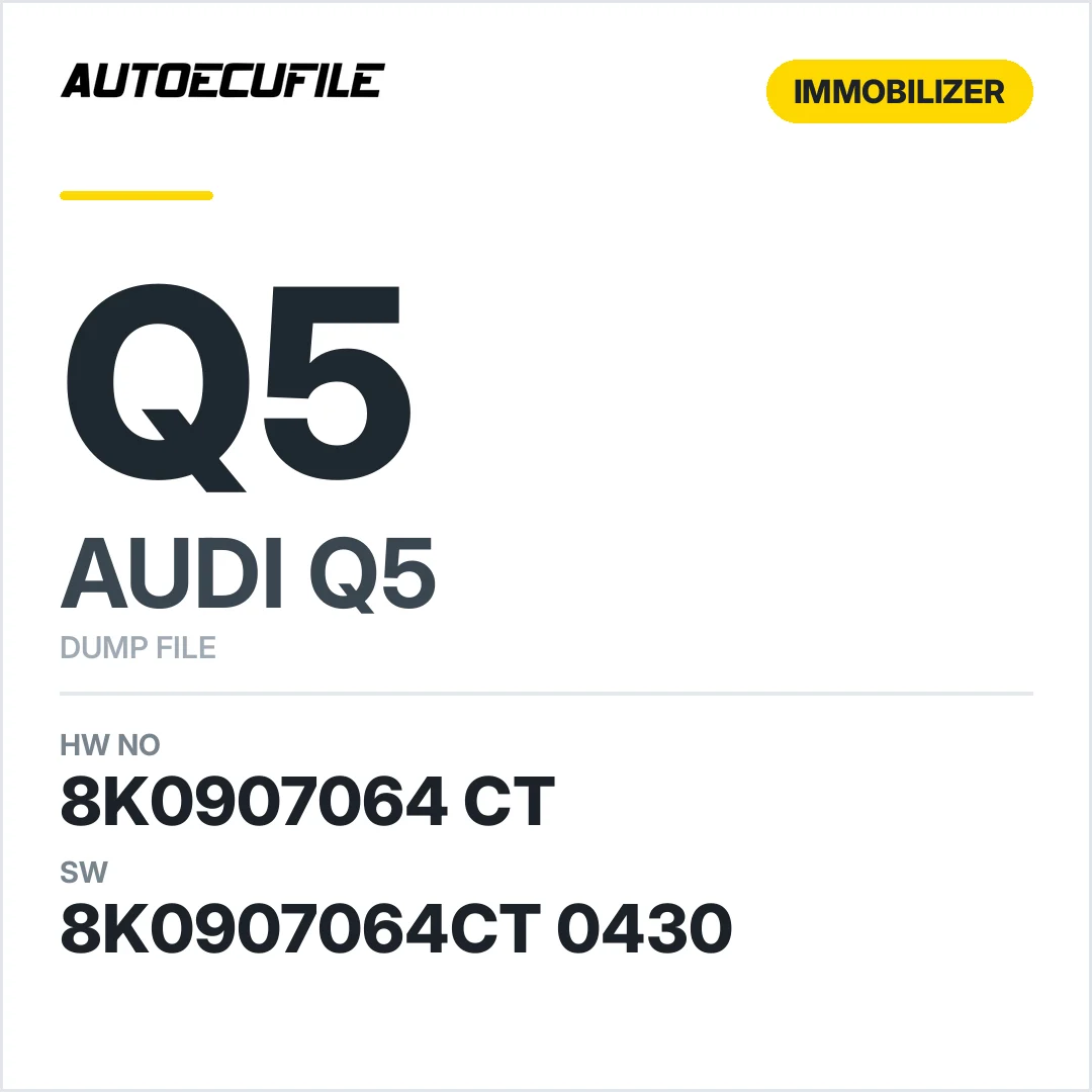 AUDI Q5 BCM 8K0907064 CT 8K0907064CT 0430 DUMP