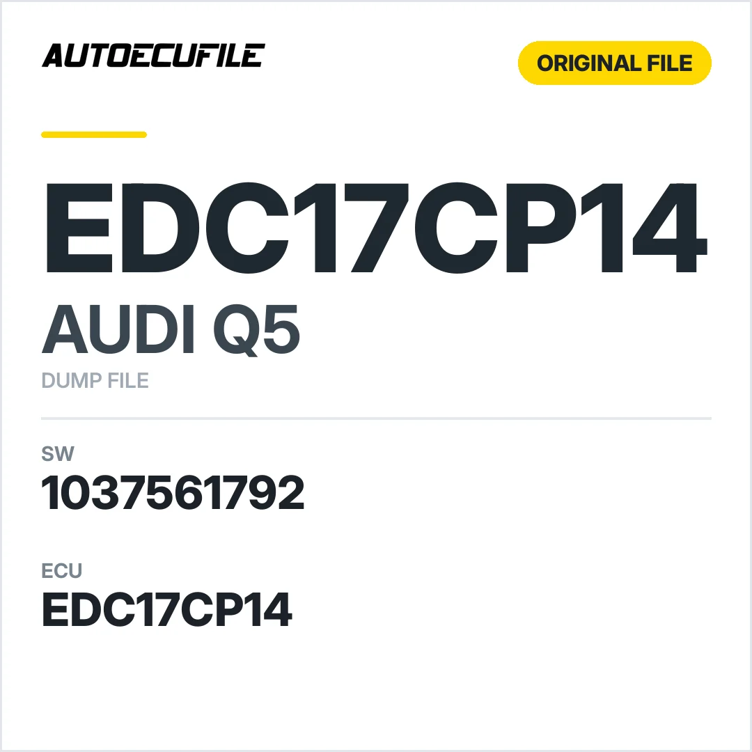 AUDI Q5 EDC17CP14 03L906019AS  9977 1037561792 DUMP