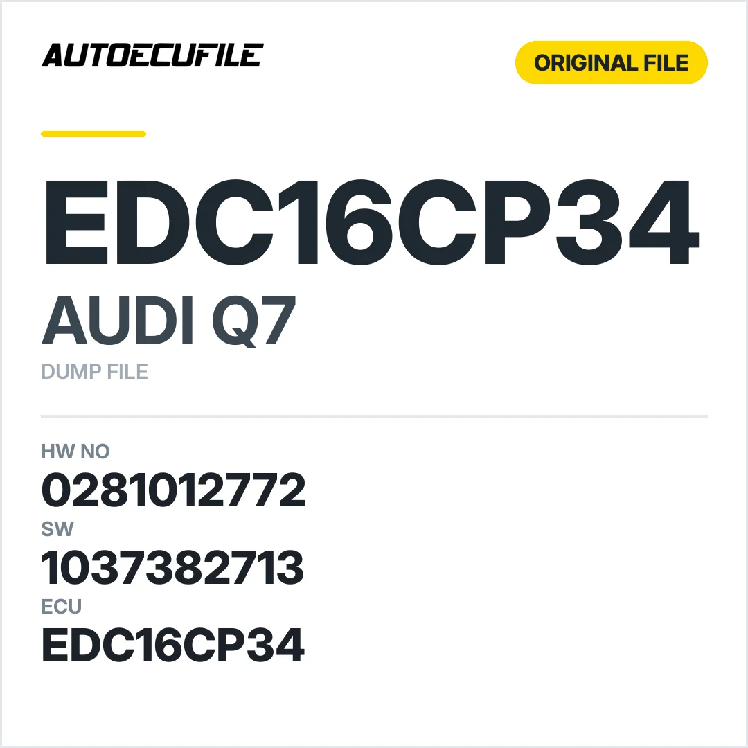 AUDI Q7 EDC16CP34 0281012772 1037382713 DUMP