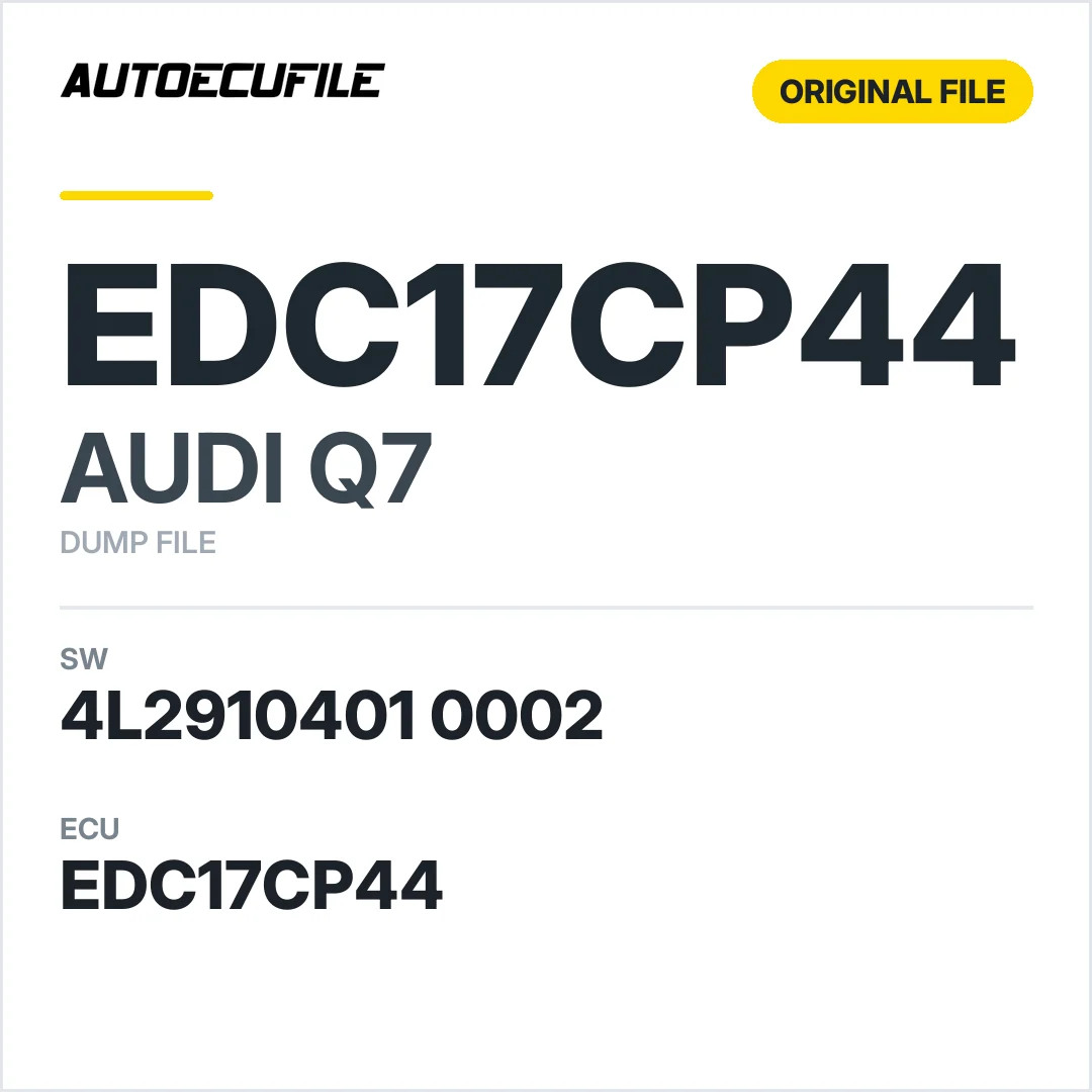 AUDI Q7 EDC17CP44 4L2910401 0002 1037522852 DUMP