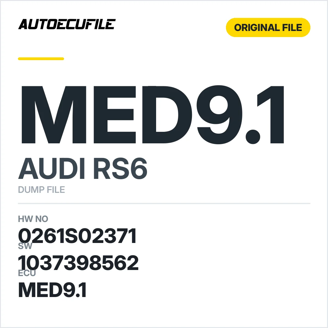 AUDI RS6 MED9.1 0261S02371 1037398562 DUMP