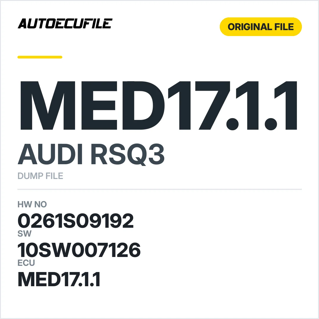 AUDI RSQ3 MED17.1.1 0261S09192 10SW007126 DUMP