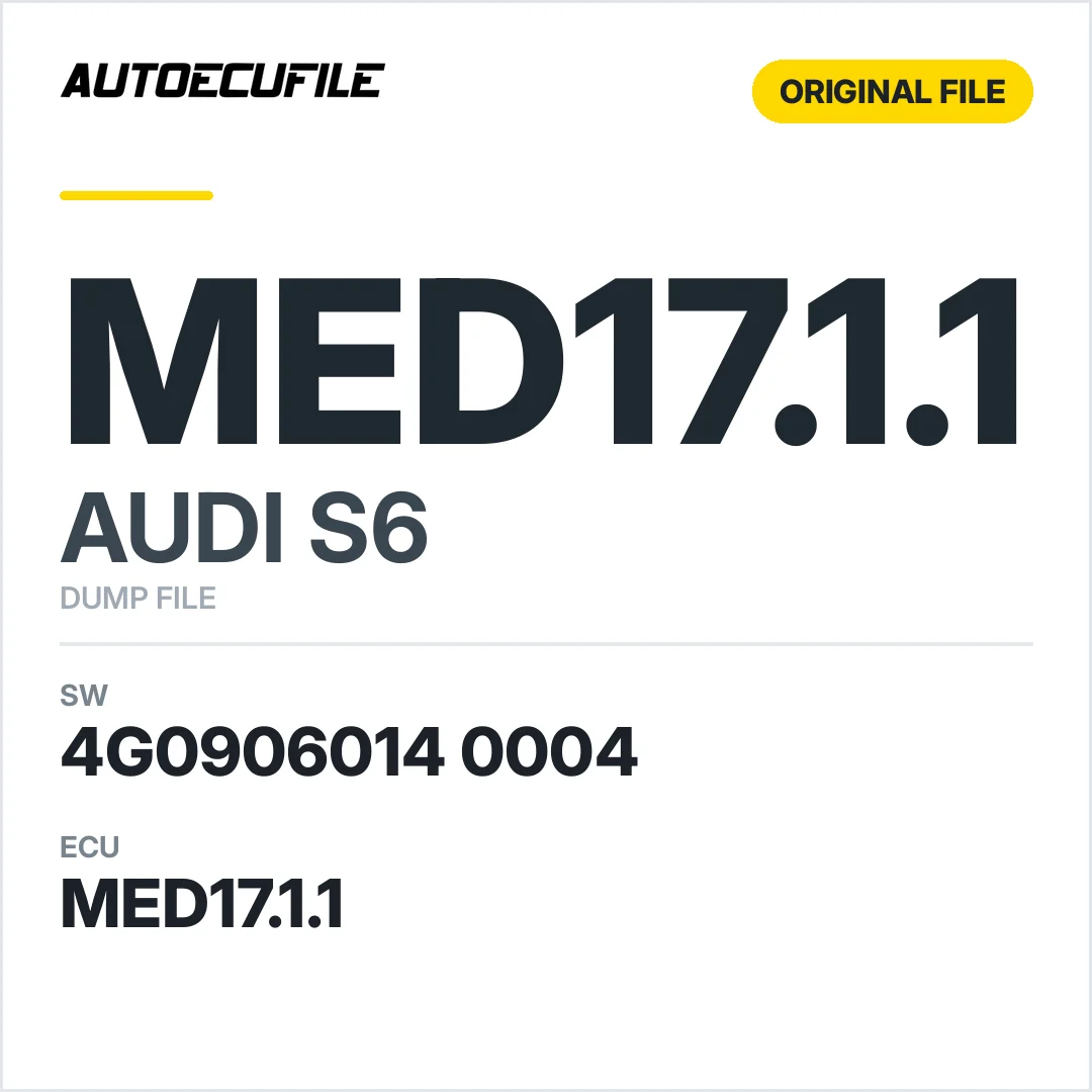 AUDI S6 MED17.1.1 4G0906014 0004 1037528031 DUMP