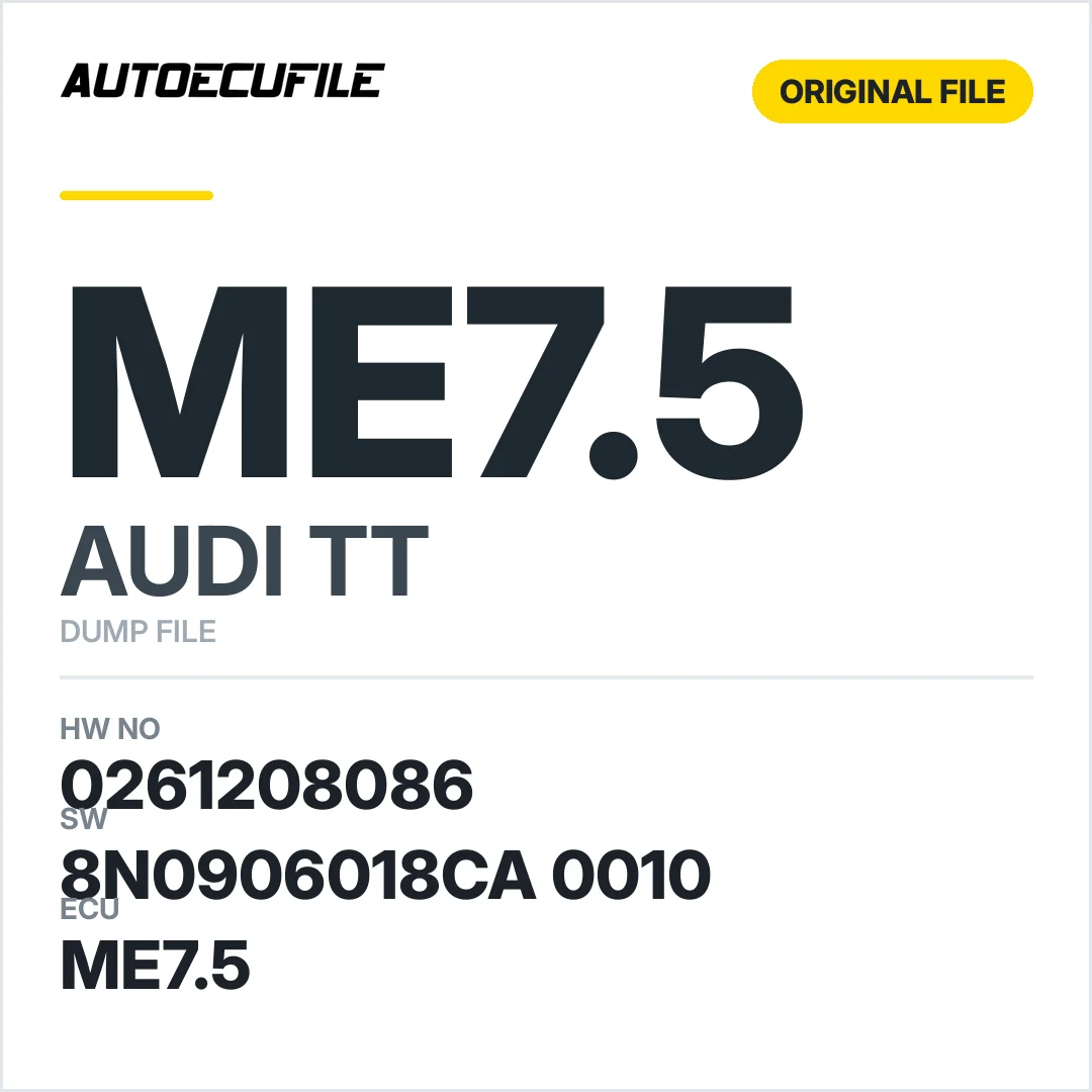 AUDI TT ME7.5 0261208086 8N0906018CA 0010 1037375111 DUMP
