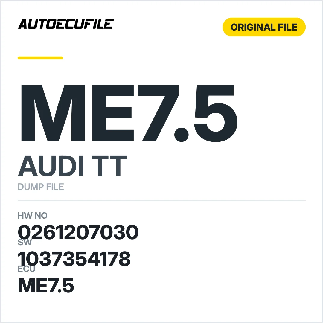 AUDI TT ME7.5  8N0906018AE 0261207030 1037354178 DUMP