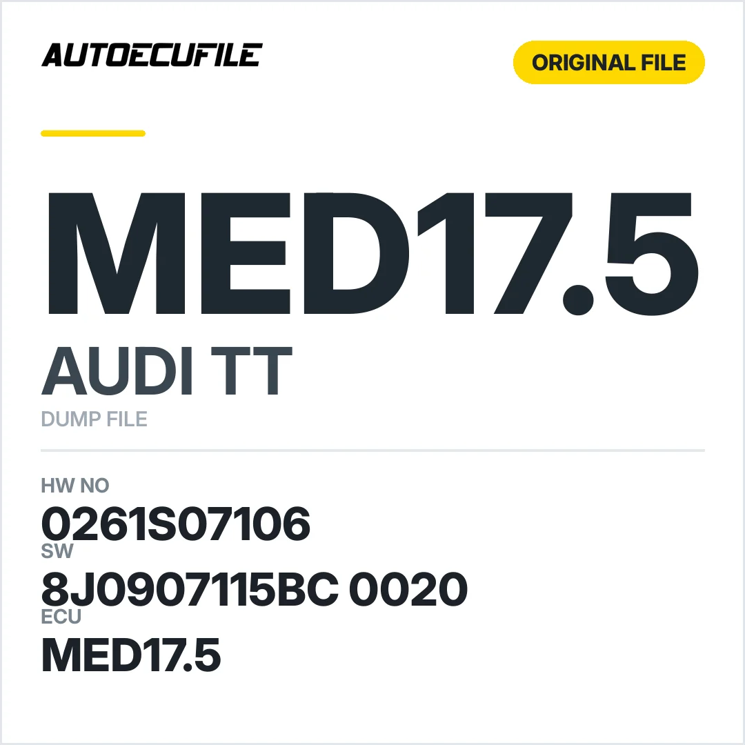 AUDI TT MED17.5 8J0907115BC 0020 1037522226 DUMP