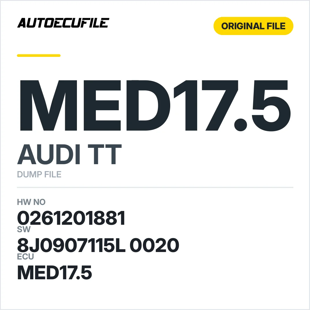 AUDI TT MED17.5 8J0907115L 0020 1037396768 DUMP