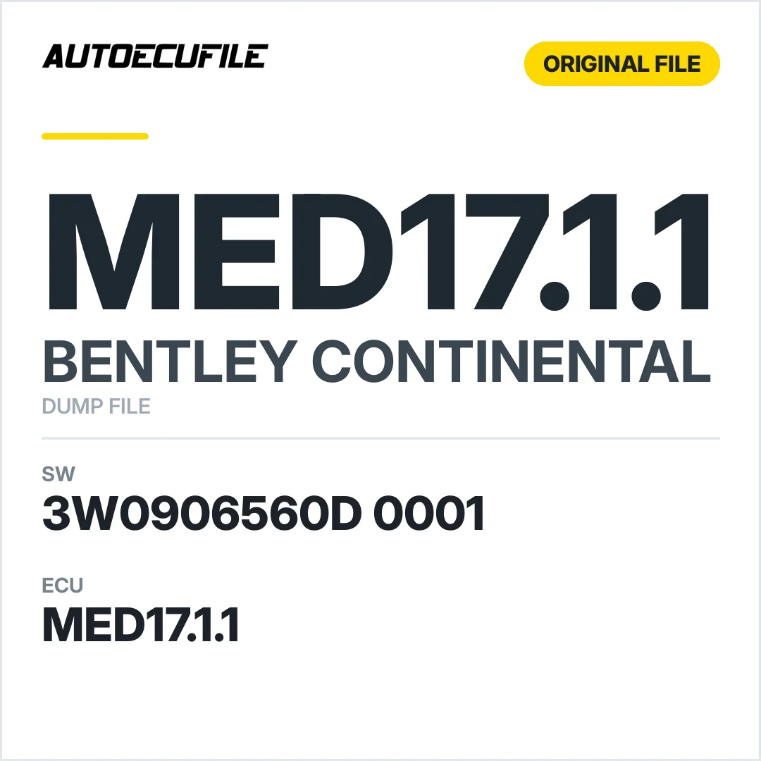 BENTLEY CONTINENTAL MED17.1.1 3W0906560D 0001 1037540417 DUMP