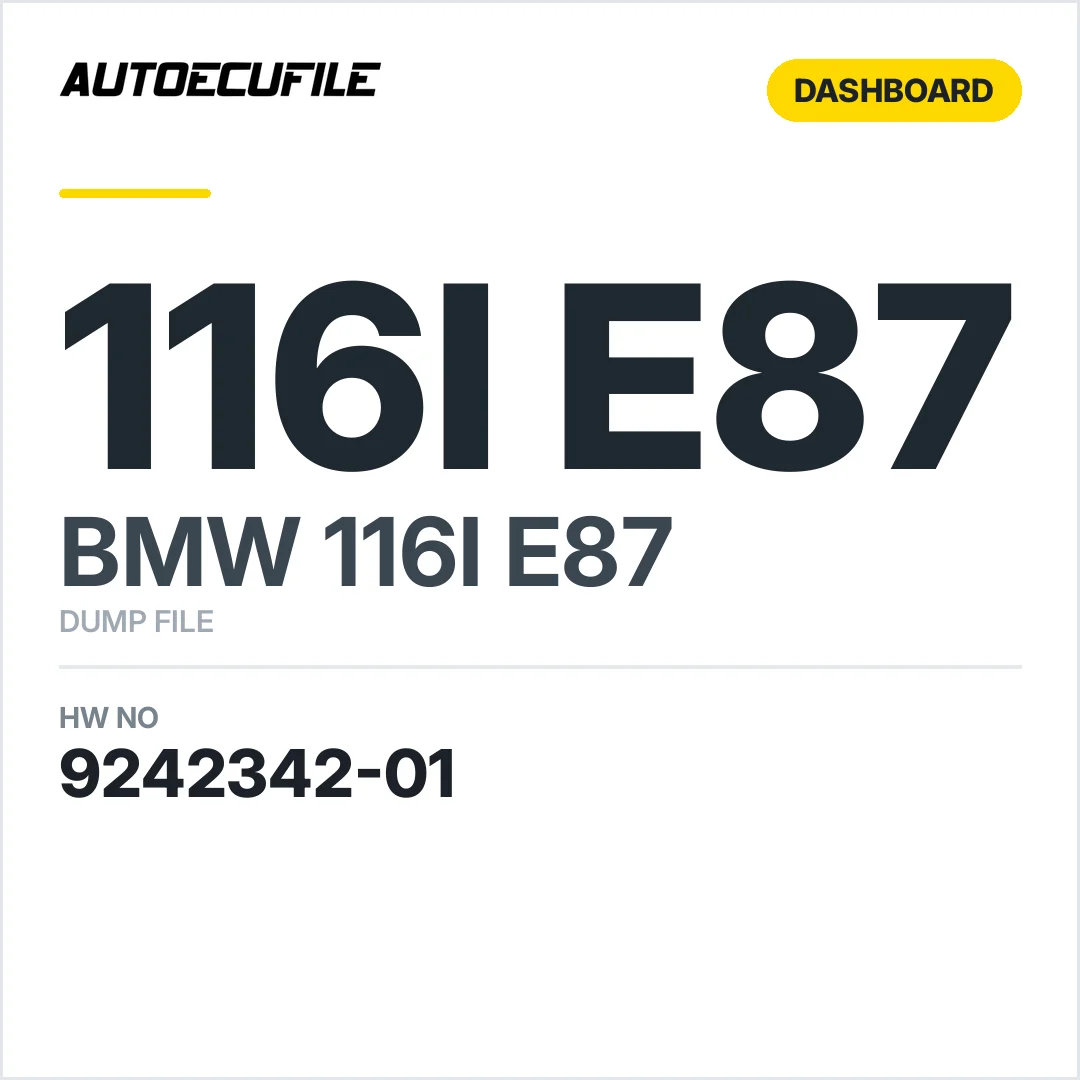 BMW 1.16 E87 DASHBOARD 9242342-01 DUMP