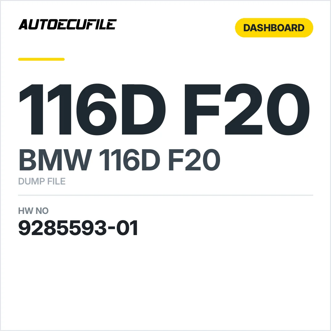 BMW 116D F20 DASHBOARD 9285593-01 DUMP