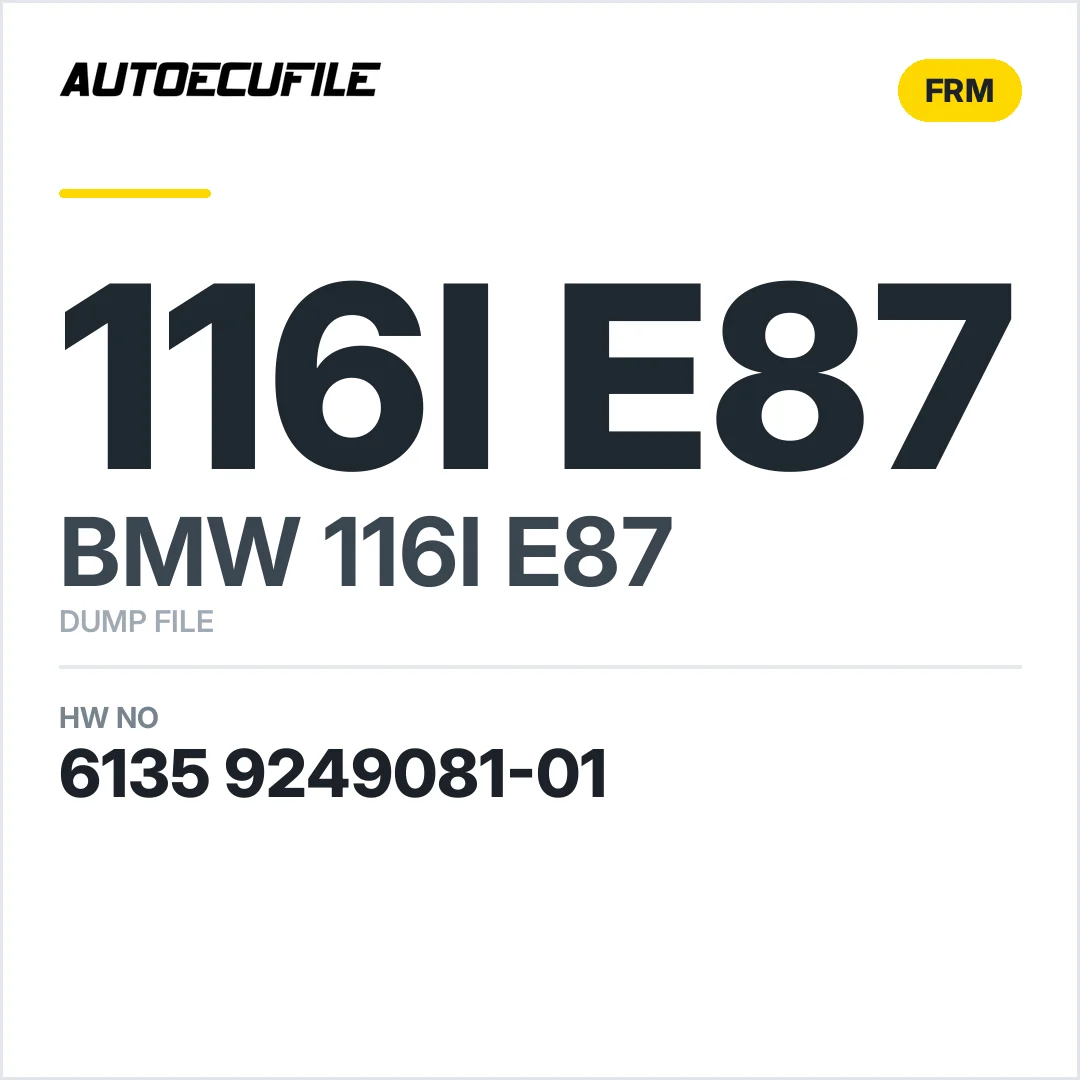 BMW 116I E87 FRM3R PL2 6135 9249081-01 DUMP