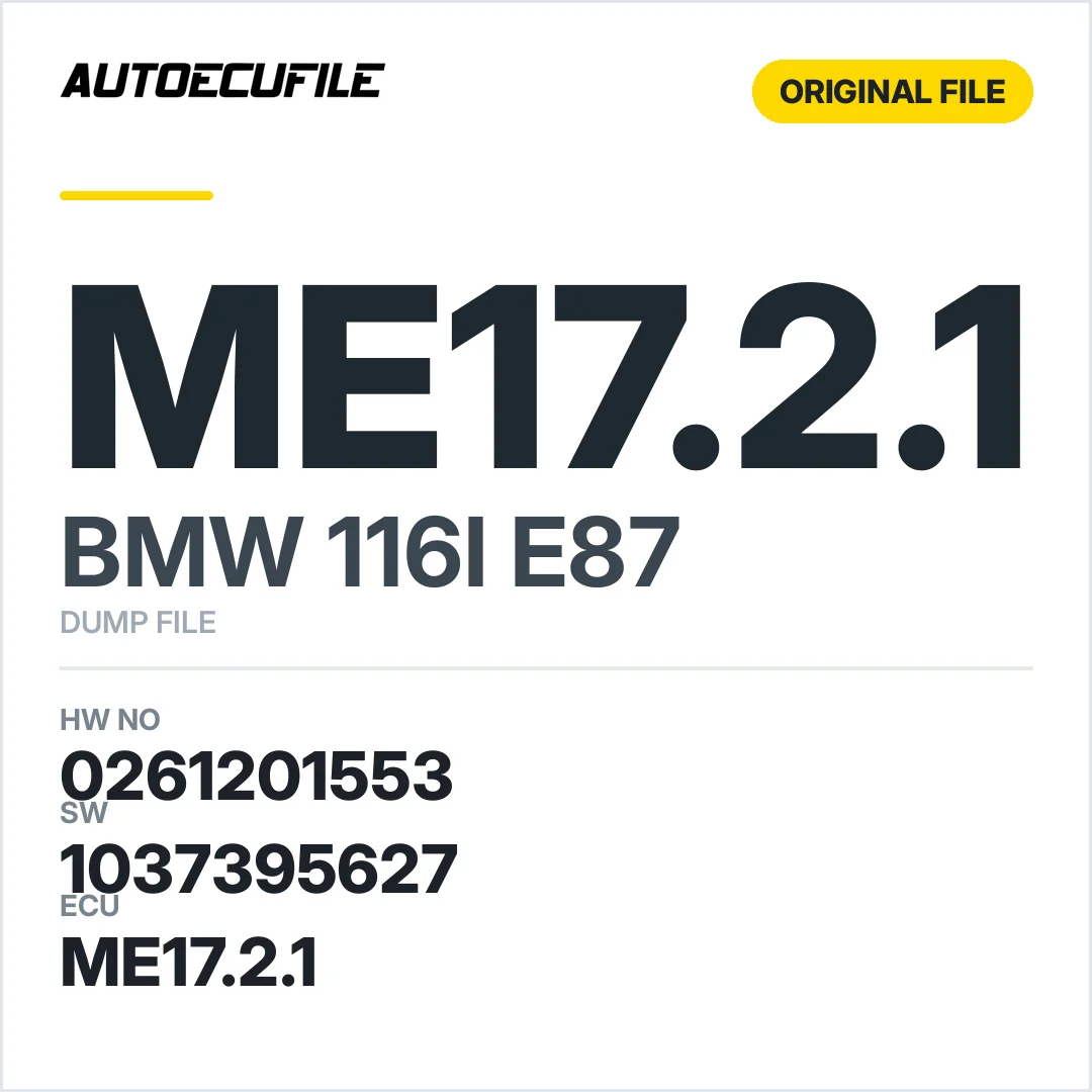 BMW 116I E87 ME17.2.1 0261201553 1037395627 DUMP