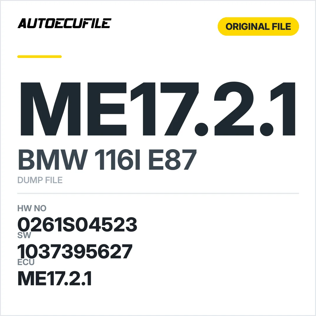 BMW 116I E87 ME17.2.1 0261S04523 1037395627 DUMP