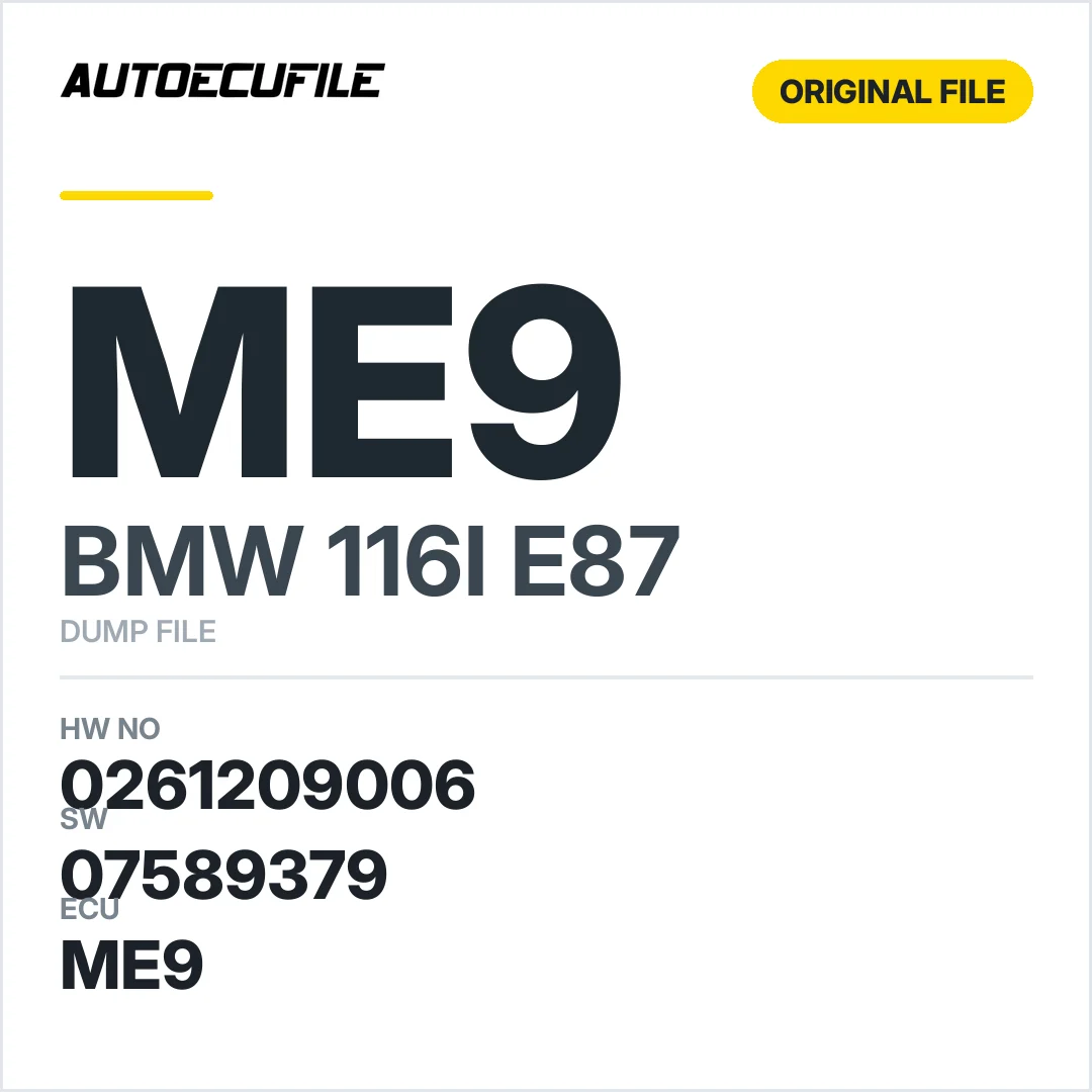 BMW 116I E87 ME9 0261209006  07589379 DUMP