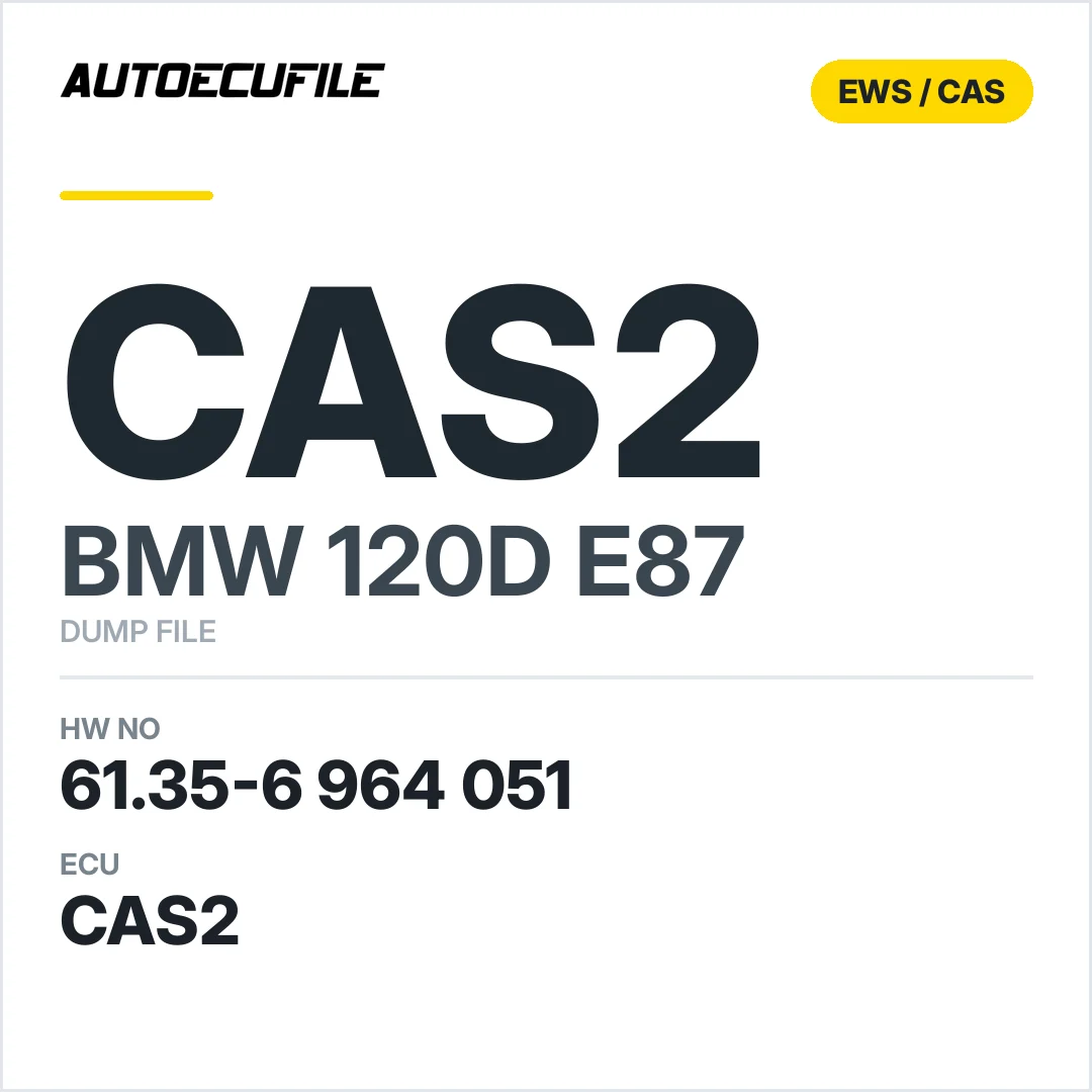 BMW 120D E87 CAS2 6135 6964051 DUMP